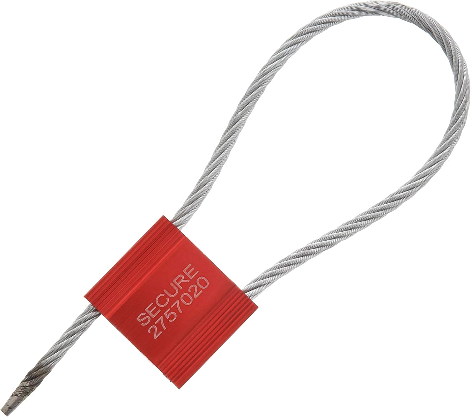 Secure CableTies 12 Inch Red Pull Tight Galvanized Steel Cable Seal with 5mm Wire - 50 Pack