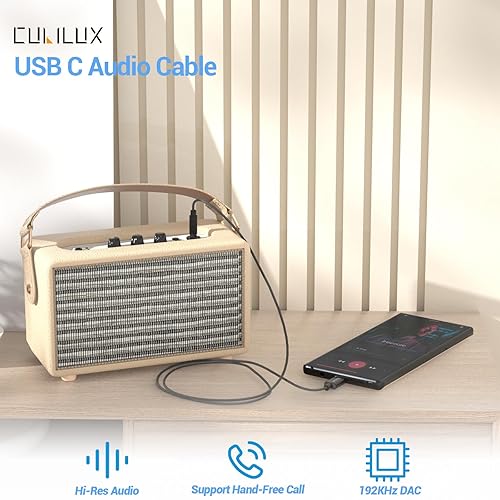 Miniatura 2 de Cubilux Cable de audio USB C con 192 KHz DAC para radio de automóvil, altavoz para iPhone 15 Pro Max, Samsung S25/S24/S23/S22, Z Fold/Flip 6/5/4,