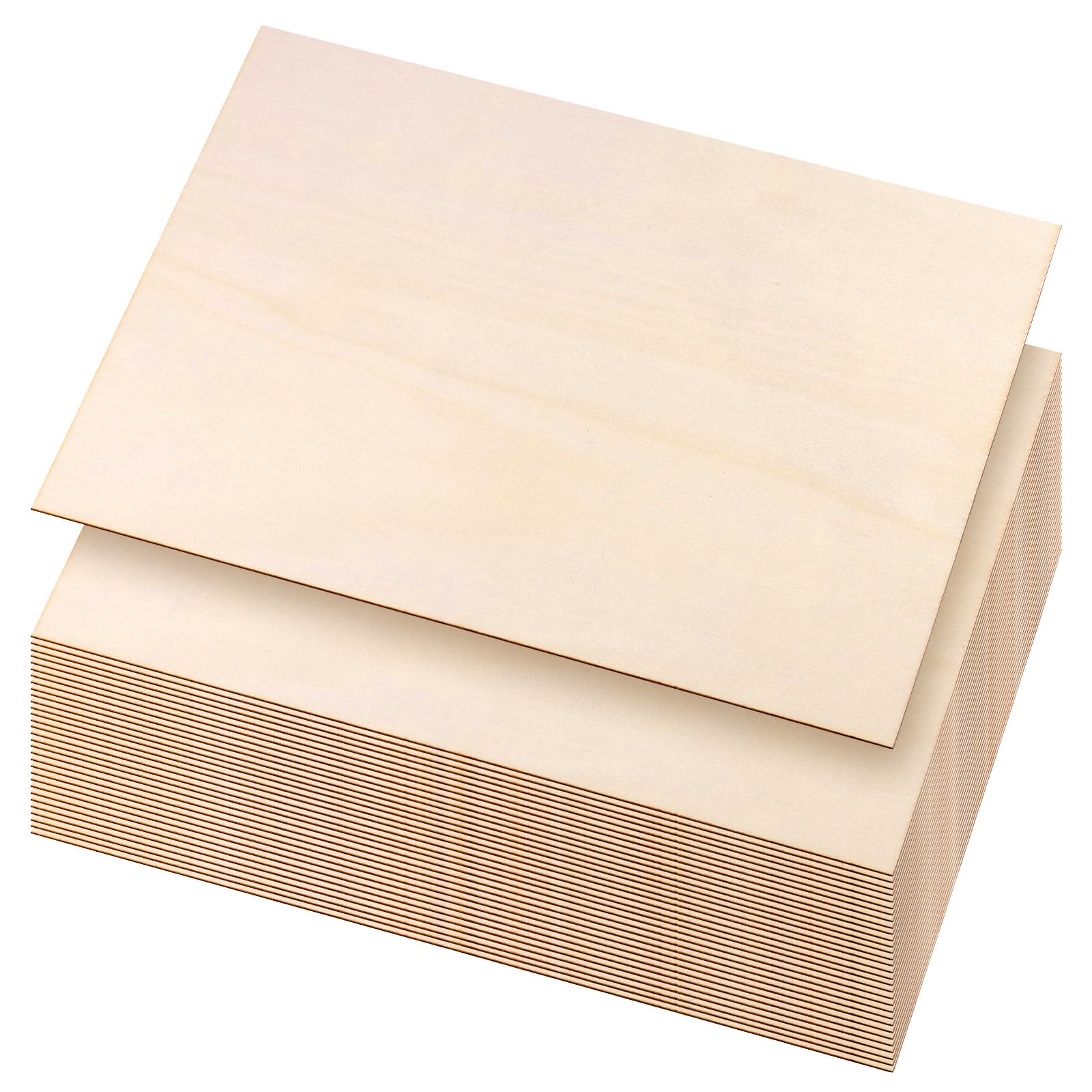 ZEONHAK 30 PCS 30 x 20cm Plywood Wood Sheets, 1.5mm Thickness Natural Plywood Boards for DIY Craft Engraving
