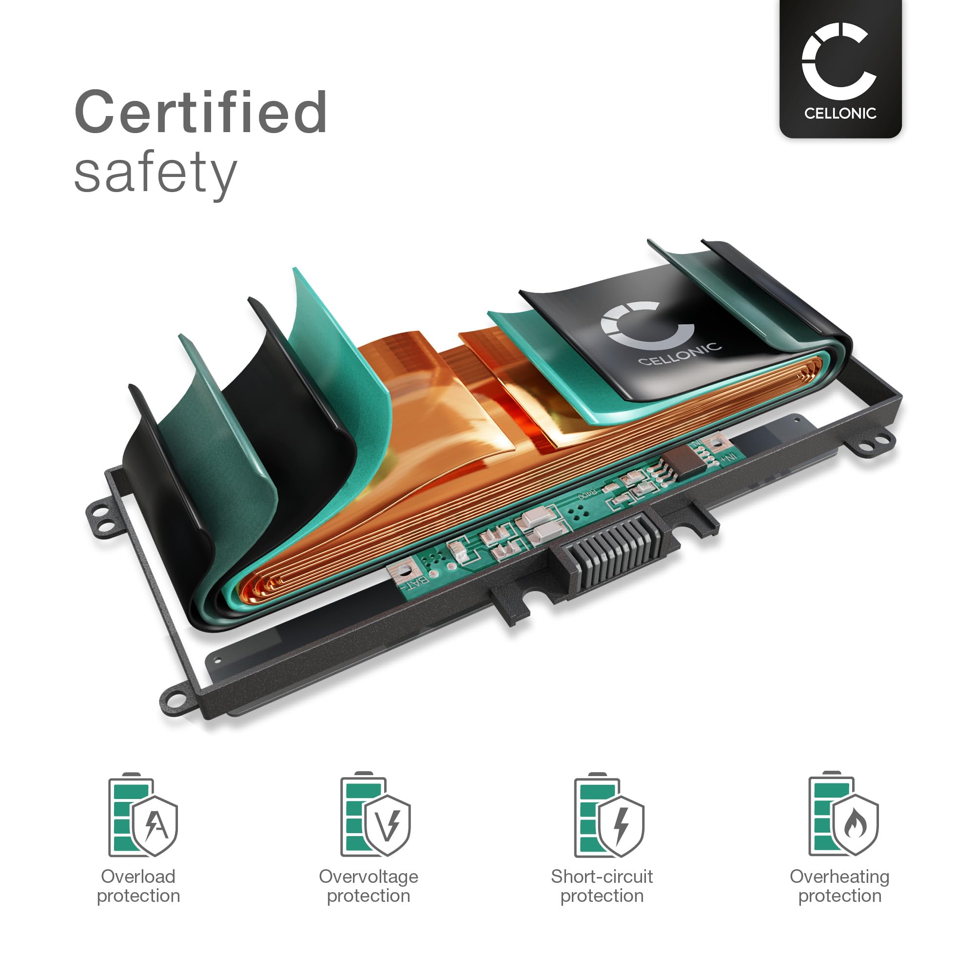 CELLONIC Bateria AP16M5J kompatybilna z Acer Aspire 3, Acer Aspire 1, Acer Extensa 15, Acer AP16M5J 4800mAh 7,4V