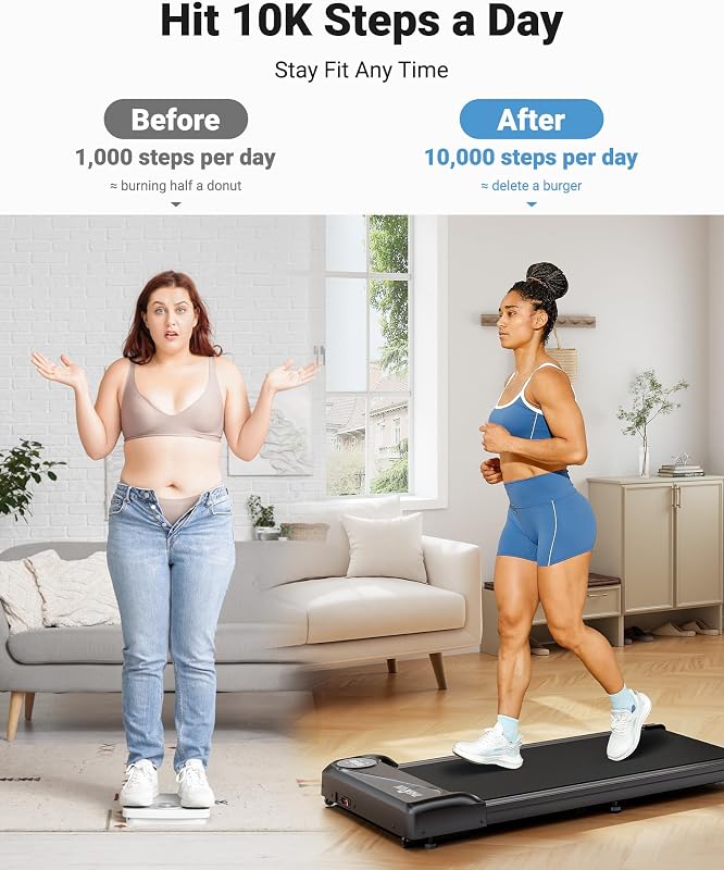 THERUN Walking Pad Treadmill, Portable Mini Treadmill for Home/Office, with 2.5HP Brushless Core and 265LBS Weight Capacity Remote Control, LED Display image 7