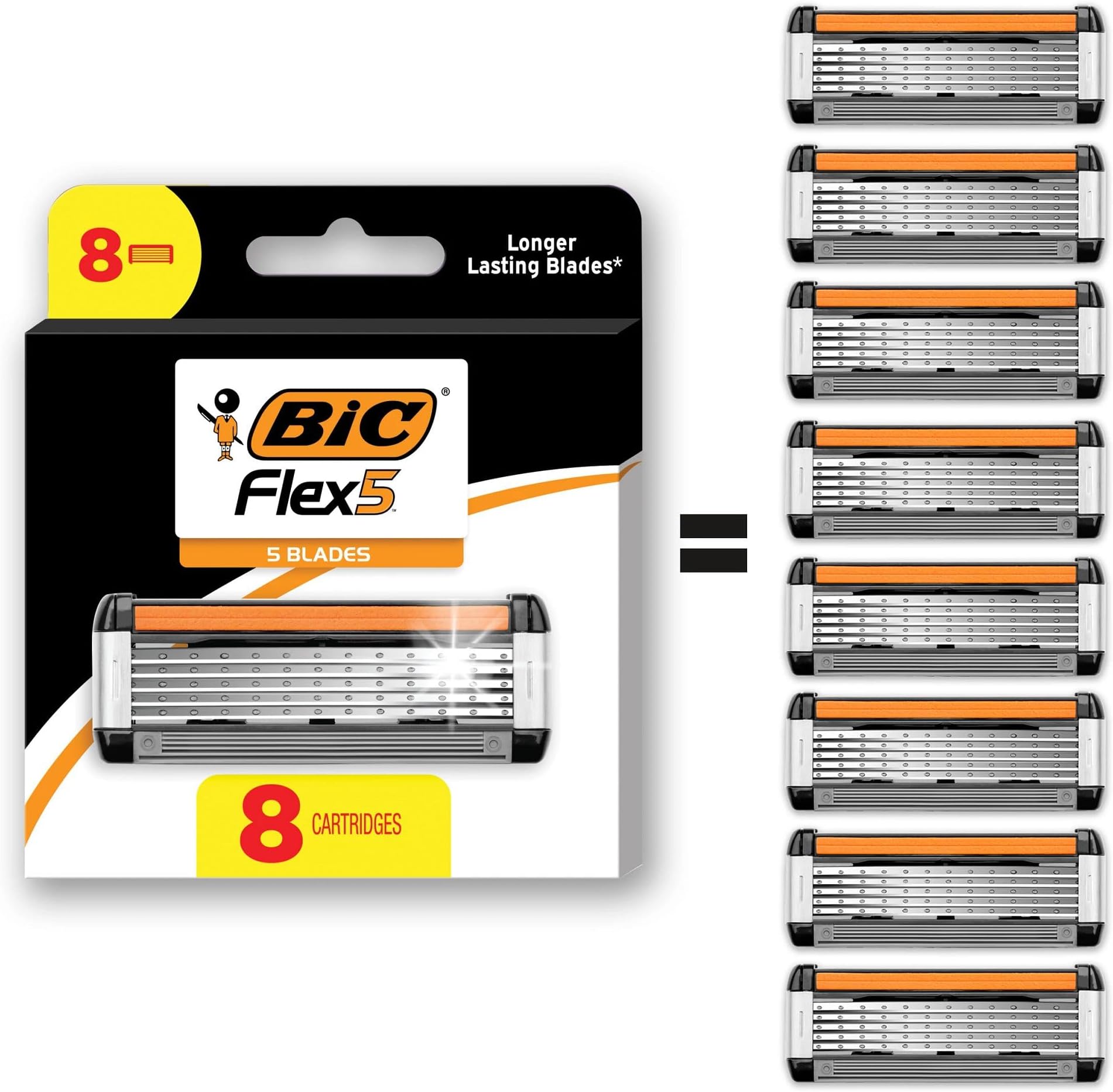 Bic flex 5 hybrid refill cartridges, 2 count
