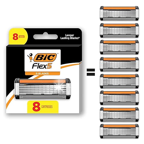 Miniatura 8 de BIC Flex 5 - Maquinillas de afeitar recargables de 5 cuchillas para hombre, cuidado personal navideño para un afeitado suave, 1 mango y 12