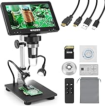 WADEO 7 Inch LCD Digital Microscope with 32GB Card, 1080P HDMI LCD Microscope Soldering Microscope USB with Screen Transmission, PC/TV View, Windows and Mac OS Compatible, for Electrical Work
