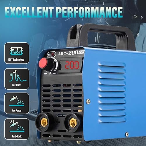 Miniatura 3 de Soldador ARC, 200Amp 110V Soldador inversor IGBT con pantalla LCD, se adapta a equipo de varilla de soldadura de 0.165 in con accesorios herramientas