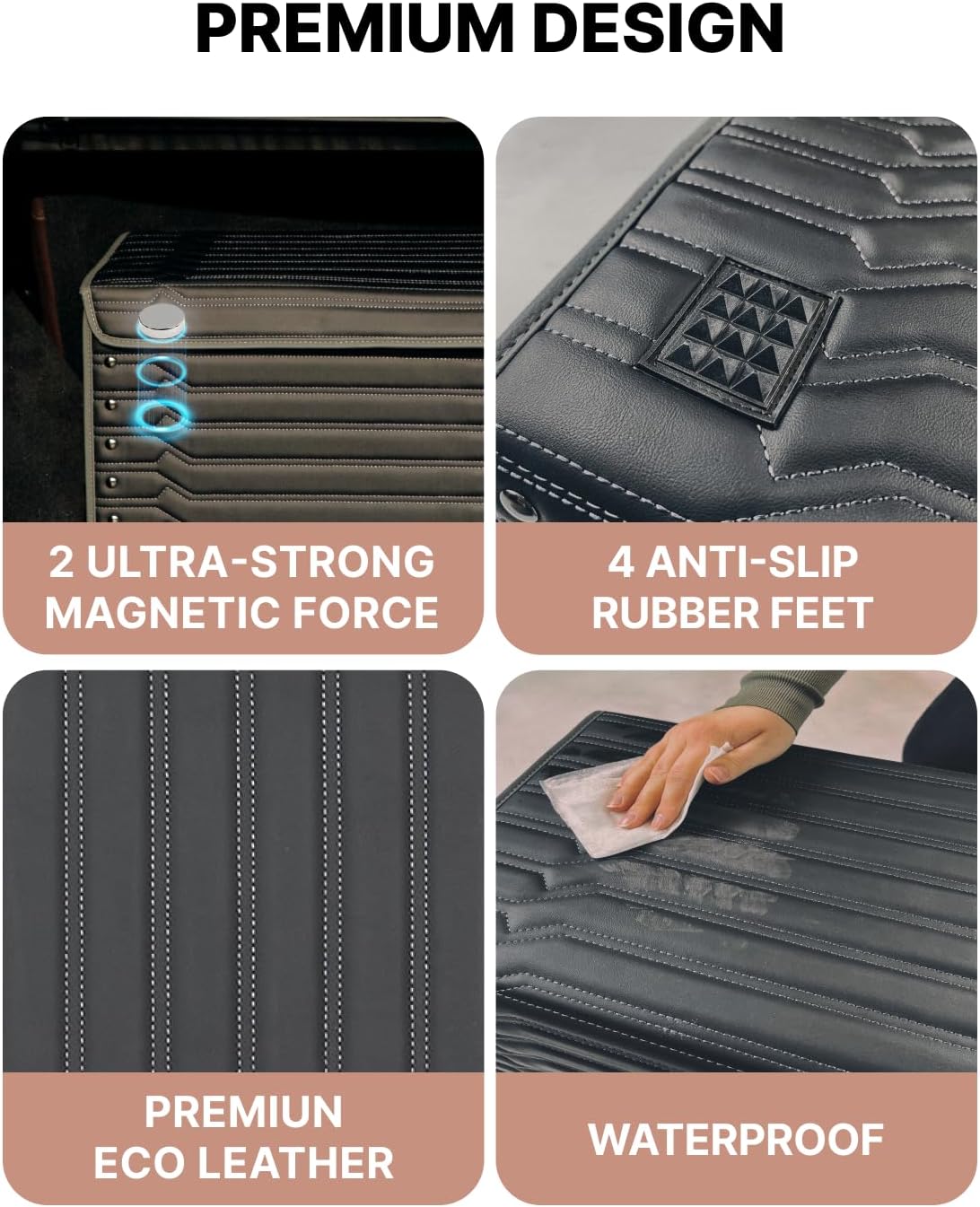 Owleys Car Trunk Organizer For Shoes - Storage Crate For SUV, Sedan Or Truck - Foldable Cargo Bin For Travel Gear & Sports Kits - Practical Holiday Gifts For Drivers (Highway 21.6 inch)