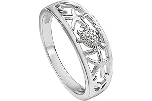 925 Sterling Silver Stackable Turtle Rings for Women, Hypoallergenic Tapered Hawaiian Sea...
