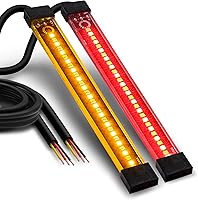 Vista 12 de Juego de 2 tiras de luz LED ámbar de 5.0 pulgadas [luces direccionales y de circulación] [IP68 resistente al agua] [15 LED] iluminación brillante