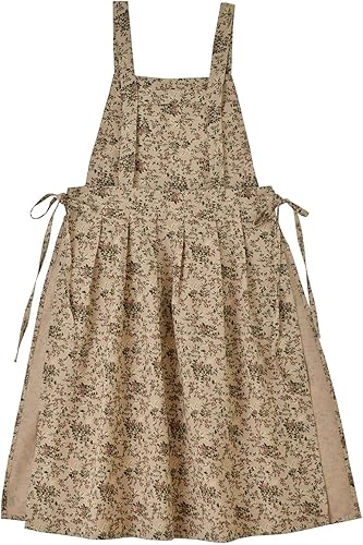 Delantal de cocina floral de algodón impermeable para mujer, delantal ajustable con bolsillos, estilo vintage para cocinar y hornear