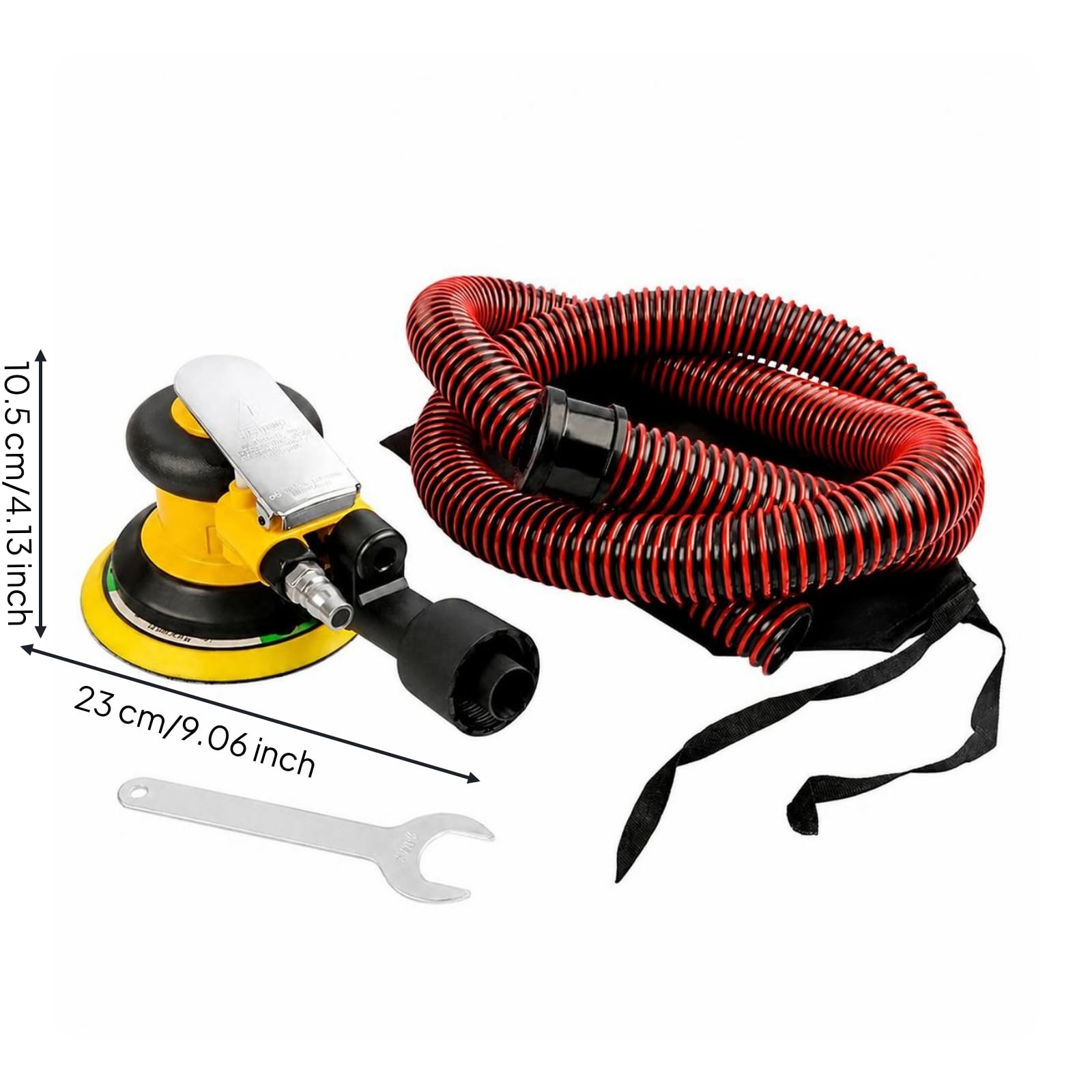 harayaa Lijadora Orbital Aleatoria | Salida ventilación Trasera, ra, Ergonómica, Esmeriladora Doble Acción, para Garaje, Carpinteros, 5 Pulg, Con Recog. Polvo