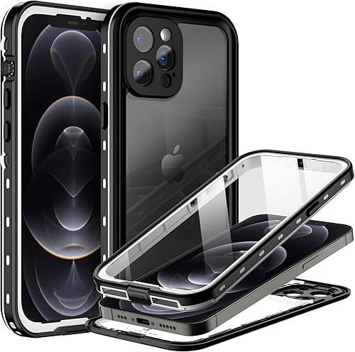 Miniatura 9 de BEASTEK Funda impermeable para iPhone 12 Pro Max, serie TRE, a prueba de golpes, a prueba de polvo, IP68, con protector de pantalla integrado,
