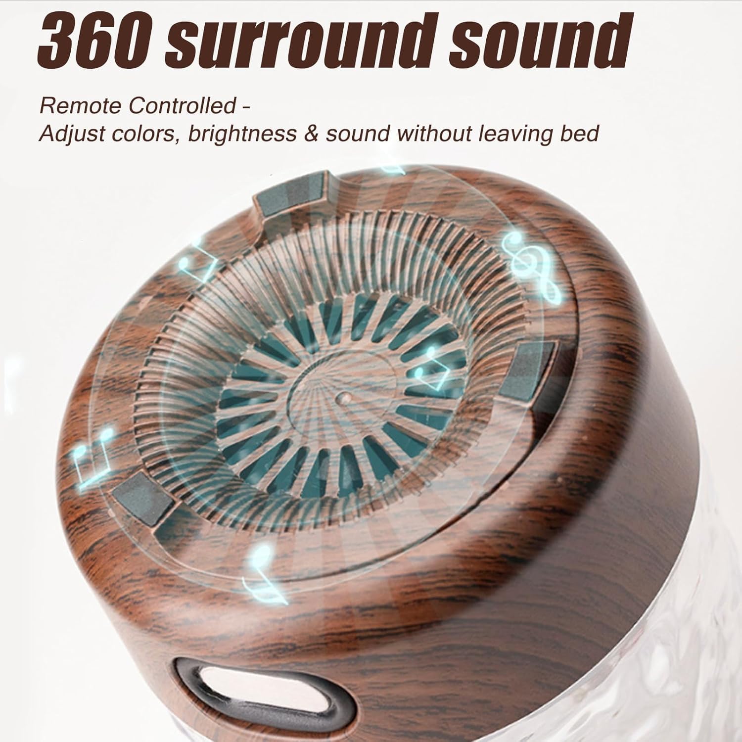 Umikk Lampe Lunie Ocean Wave - Projecteur De Vagues Océaniques - Veilleuse Avec Haut-parleur Bluetooth - 16 Couleurs - Lumière LED Champignon Avec Télécommande - Pour Chambre à Coucher, Salon
