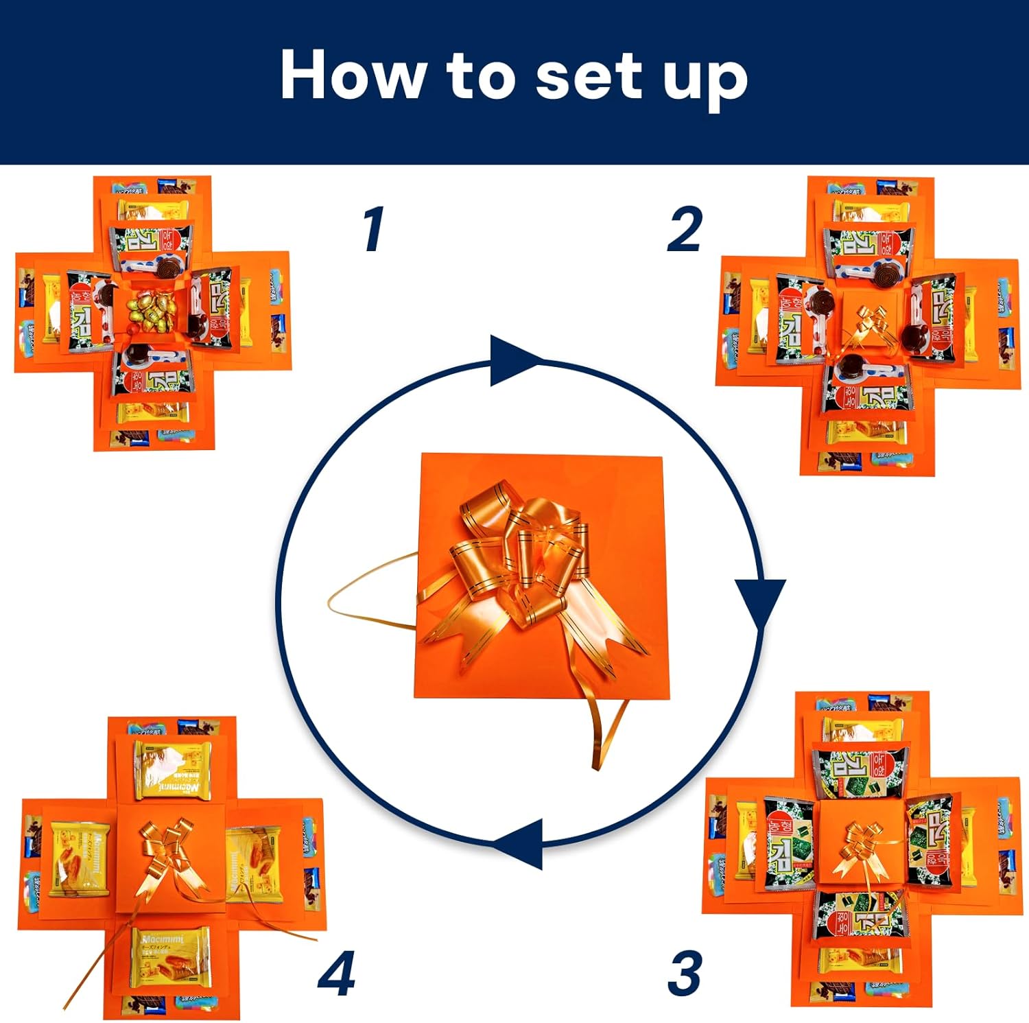 Hryan 5 Layer Gift Box, Multi Layered Explosion Photo DIY Box, Creative Surprise Picture Gift for Important Days and Holidays. (ORANGE) - Image 3