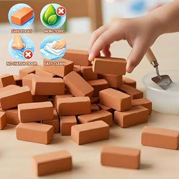 Construction Toy Set Mini Bricks for Model Building | Tiny Home Building Toy with Mini Bricks, Real Mini Bricks & Mortar, STEM Creative Building Toy, Gift for Boys Girls