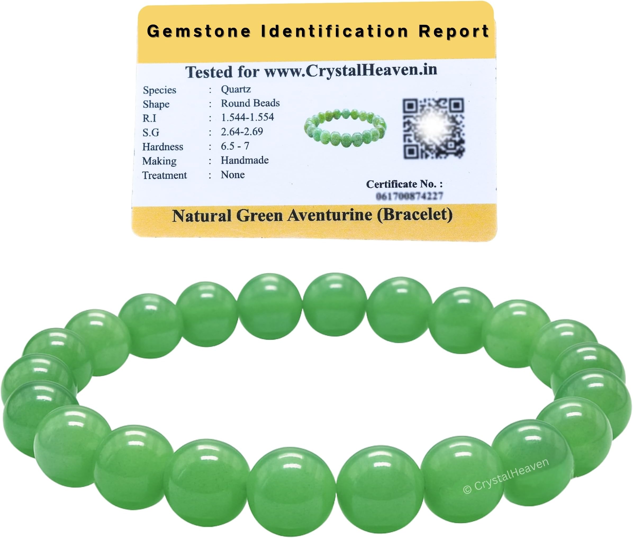 Certified Crystal Bracelet for Women Men with Healing Crystal and Reiki Stone - Original Authentic Elastic Beaded Bracelet for Money, Success & Positive Energy