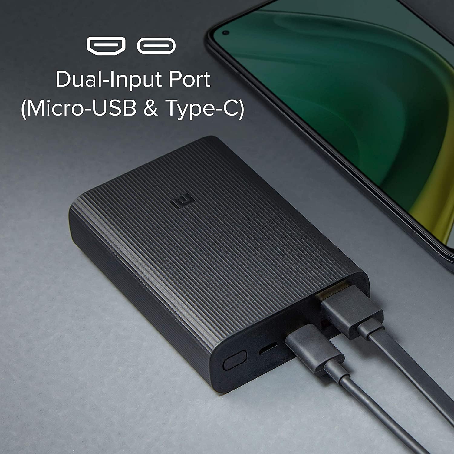 Mi Ultra Compact 10000mAh Power Bank, 3.0A 22.5W 37Wh Battery Pack Charges 3 Devices at Once through 2x USB 1x USB-C Ports, Portable Phone Charger for iPhone Galaxy 5G Android Tablets & Gaming Devices