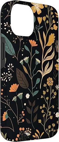Miniatura 6 de Funda para iPhone 14 Pro Max Floral Aesthetic Simple Boho Modern Botanical Flowers Negro