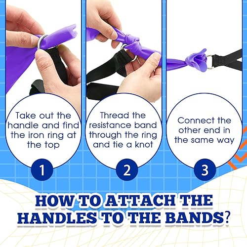 Miniatura 5 de 2 bandas de resistencia con asas, equipo de ejercicio para personas mayores, banda de terapia física, regalos para mujeres mayores, rehabilitación