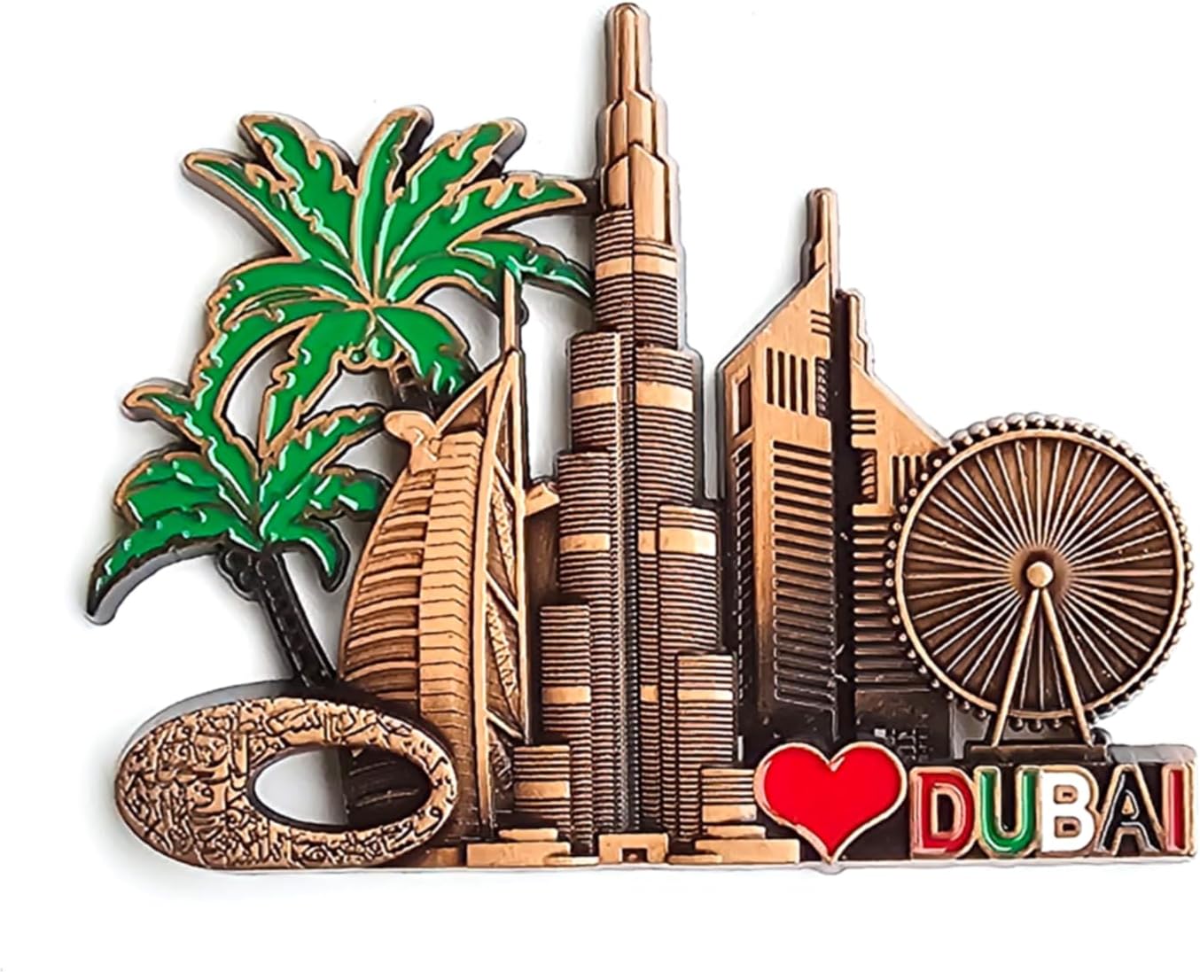 مگنت یخچال فلزی Dubai Skyline — سوغاتی دبی با نمادهای امارات