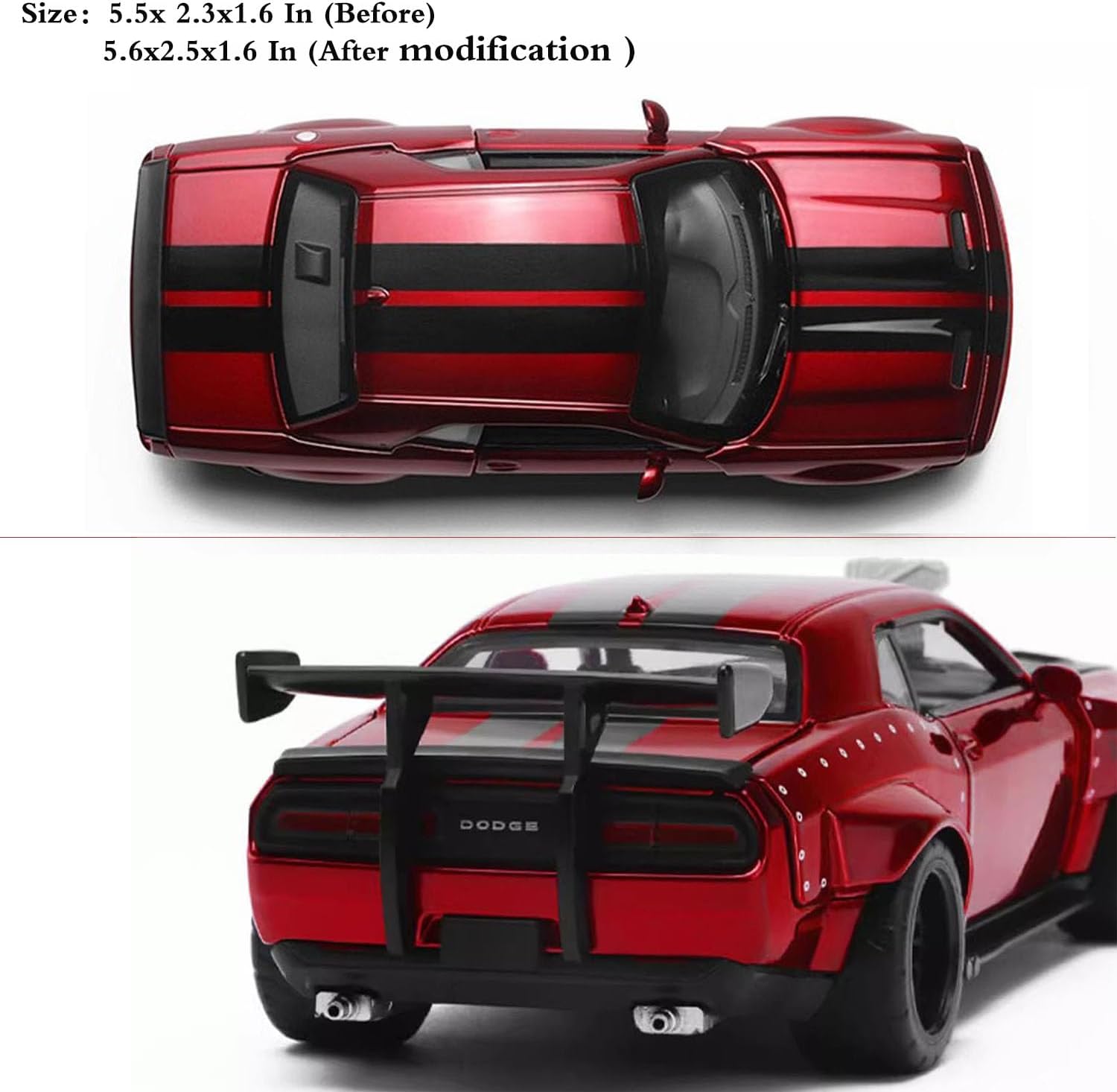 Hellcat DIY Disassembly Toy Car 1:36 Challenger SRT Building Kit for Kids Ages 3+ Diecast Model Cars with Open Doors STEM Learning Gift for Boys Girls Ages 4-7(Red)