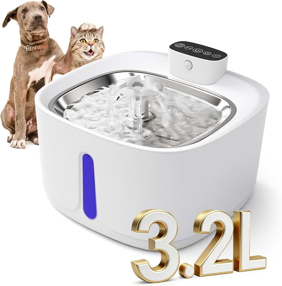 Bebedouro para gatos sem fio, 3,2 L (113 oz), para uso interno, alimentado por bateria, com sensor de movimento, bomba ultrassilenciosa, livre de BPA Bebedouro Automático para Gatos, 3,2L
