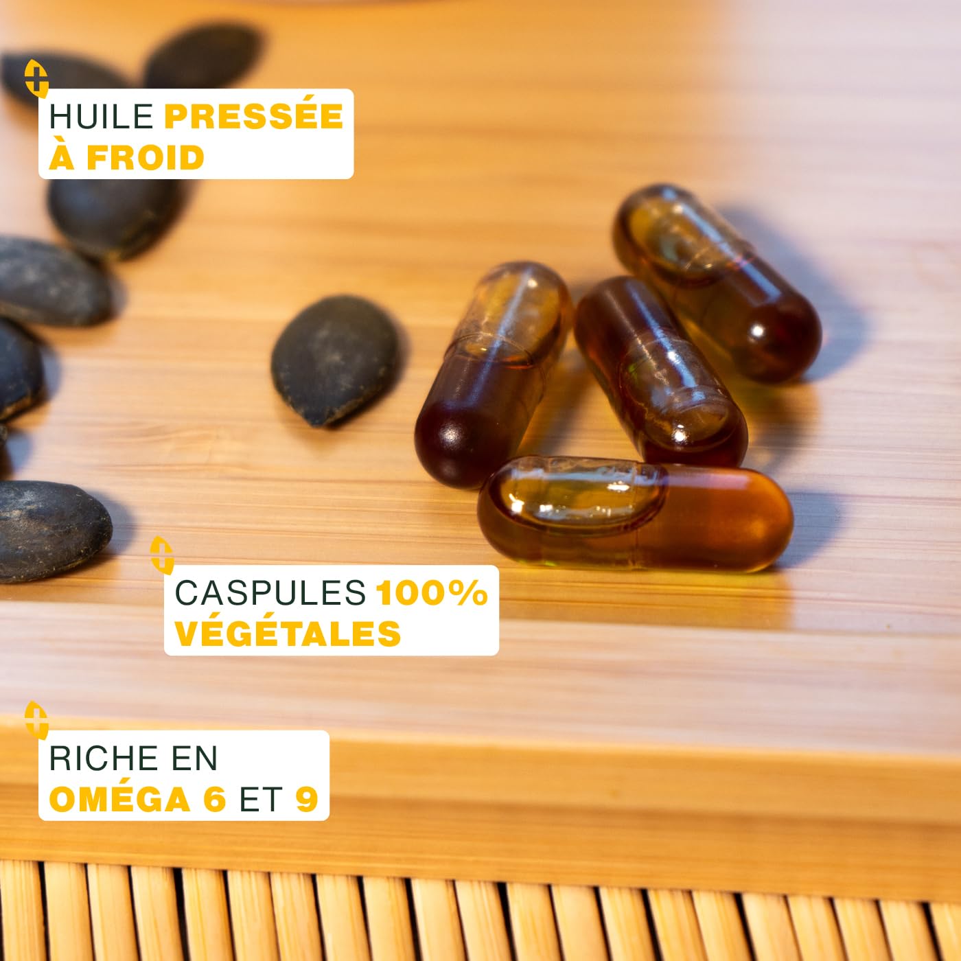Huile de Pépins de Courge BIO | Prostate, Santé urinaire | Huile pressée à froid | 180 capsules végétales, vegan | Conditionné en France | Qualité Supérieure