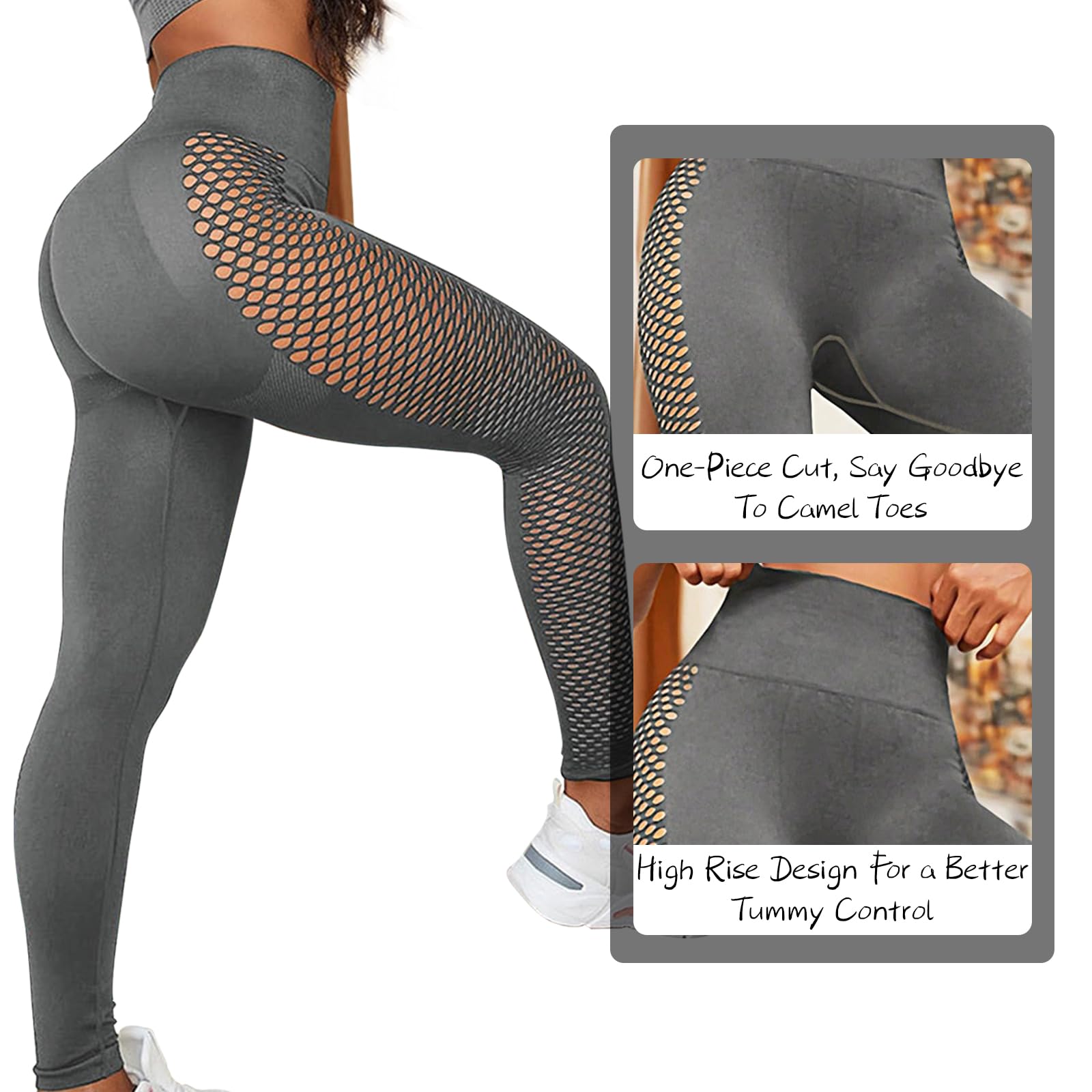 Leggins Donna Sportivi Pantaloni Palestra Svuotare Vita Alta Elastici Push Up Controllo della Pancia Pantacollant Opaco Leggings Pantaloni Fitness