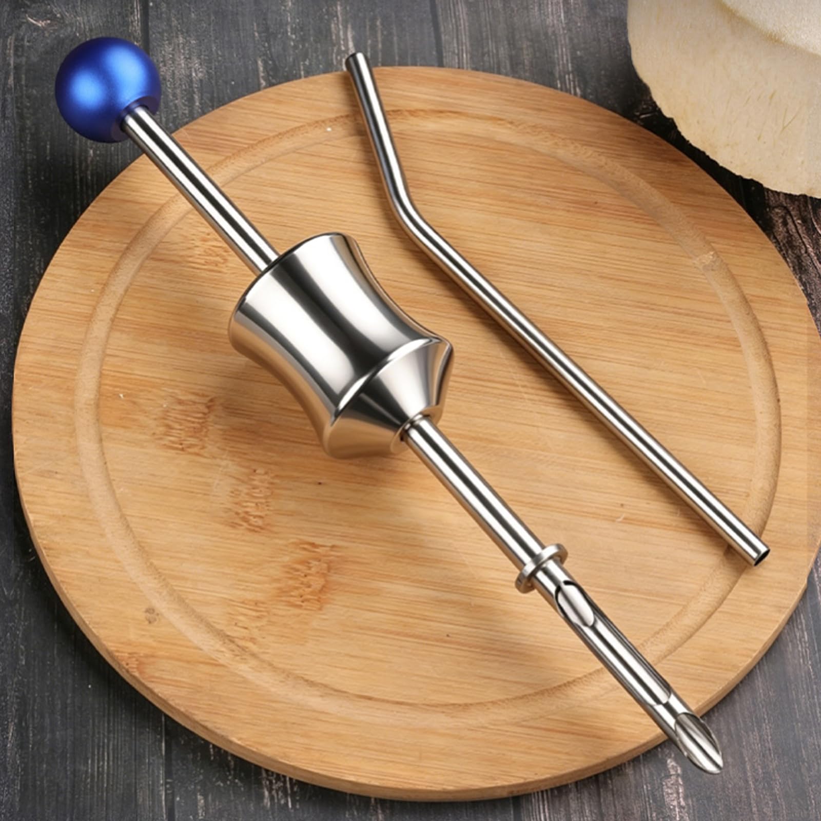 Strumento perforatore per fori in acciaio inossidabile per uso alimentare con comoda impugnatura ergonomica per una facile apertura
