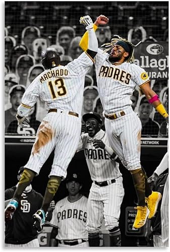 SERECPIA Fernando Tatis Jr & Manny Machado - Póster artístico de pasión en lienzo e impresión artística de pared moderna para decoración de