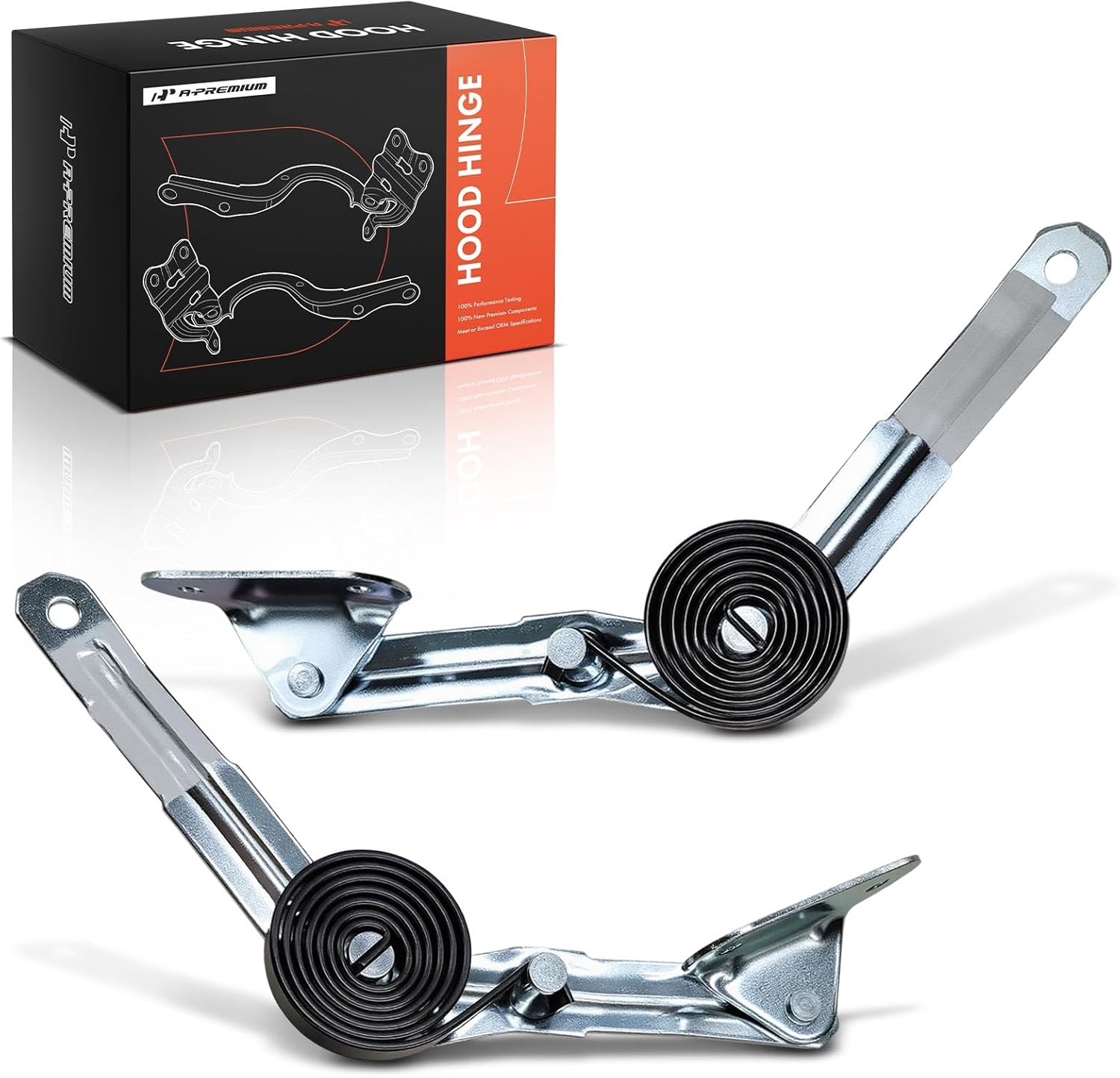 A-Premium Driver and Passenger Hood Hinges Compatible with Ford F-150 F-250 F-350 1987-1997, Bronco 1987-1996, Set of 2 Front Left and Right Side Hood Hinges