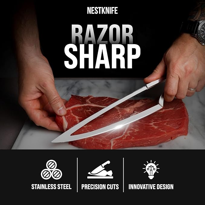 Set Cuchillos Cocina 4 Piezas Acero Inoxidable Base Magnética miniatura 4