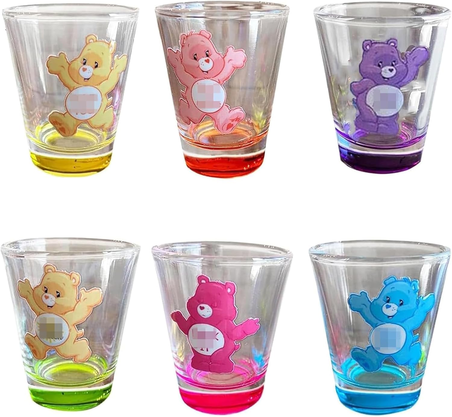 Swear Bears Shot Glasses, 1.6 oz Insulated Shot Glasses Creative Set for Cocktail, Whiskey, Travel, Bar (6 Pcs)