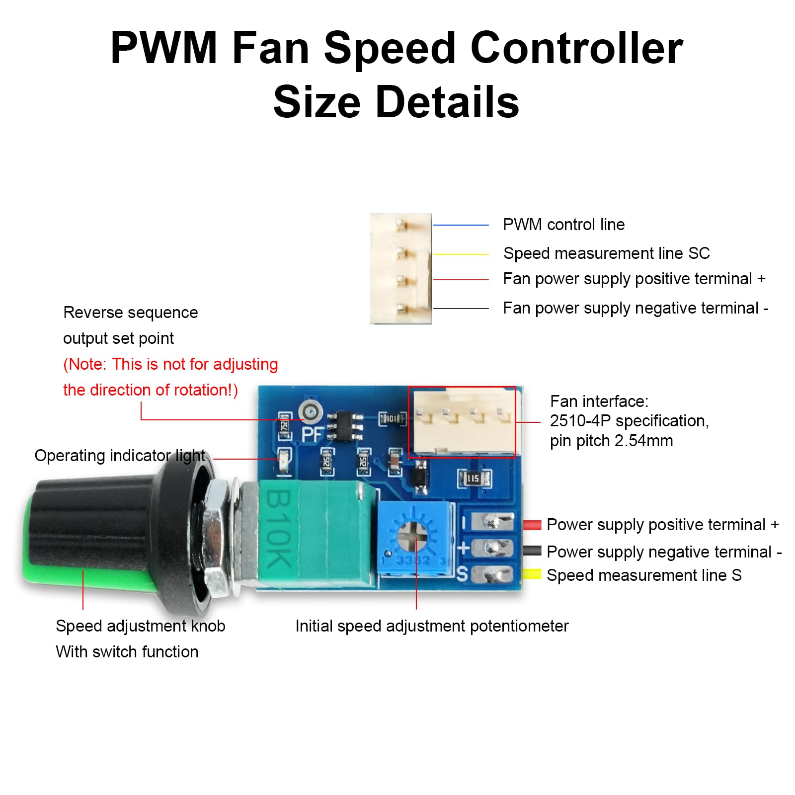 1 PCS PWM Regolatore di velocità della ventola,4Pins 1 canali fan controller PC CPU Manopola di controllo della velocità del regolatore per Il Telaio del PC del Computer