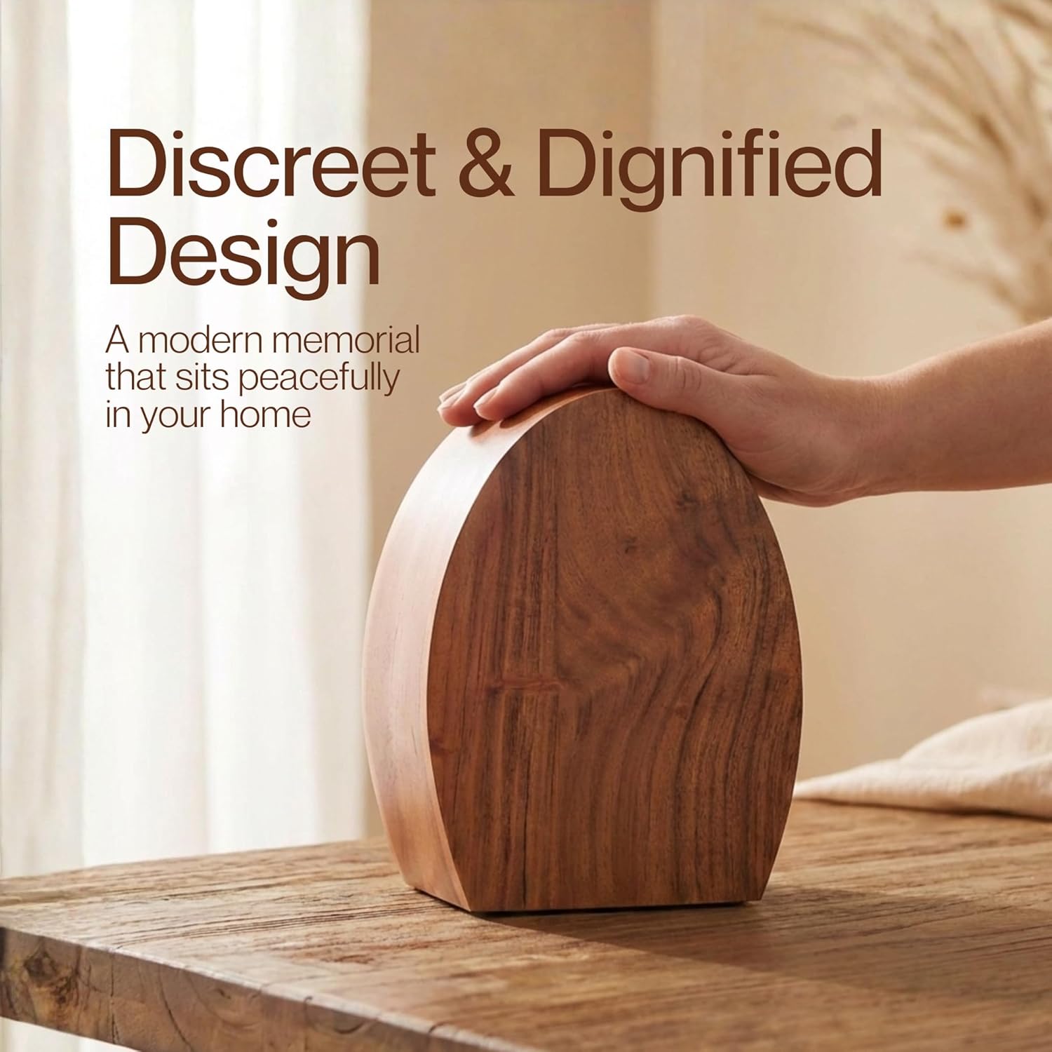 Medium Wooden Cremation Urns for Sharing Human Ashes - 120 Cubic Inches - Decorative Urns - Medium Wood Box Casket for Sharing Ashes for Man or Woman