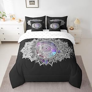 Feelyou Girls Boho Mandala Bedding Set Full Size 7 Pieces for Kids