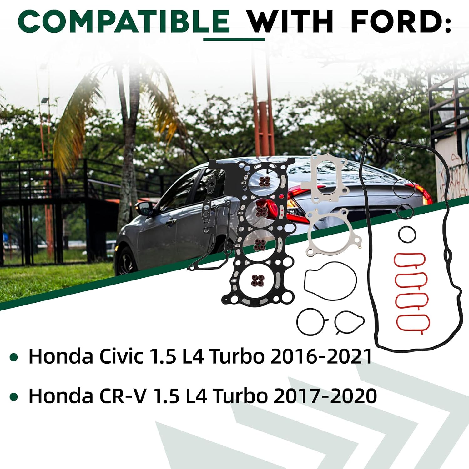 HS55383 Steel Head Gaskets Set Compatible with Honda Civic 2016-2021 CR-V 2017-2020, 1.5L L4 Turbo Gas DOHC, 122516A0A01 1225159B004