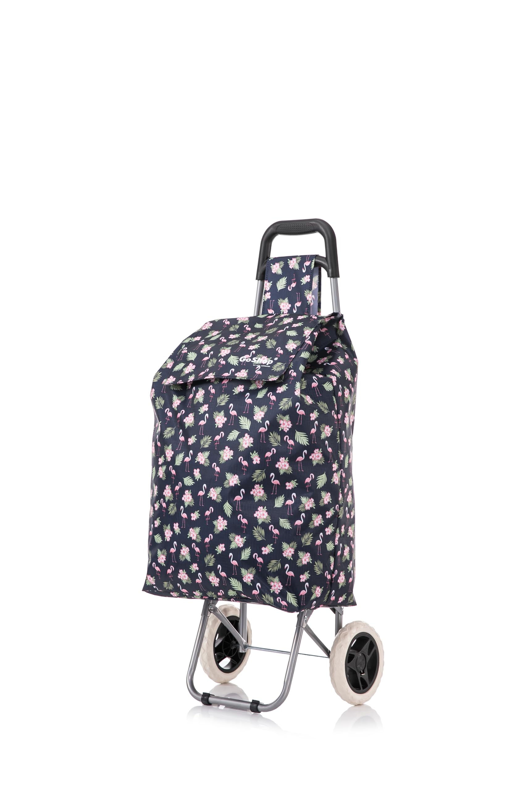 ATX Premium 59L Lightweight Shopping Trolley Hard Wearing & Foldaway Trendy Folding/Collapsible Push/Pull Carts for Easy Storage with 2 Wheels (59L, Flamingo) — image 1