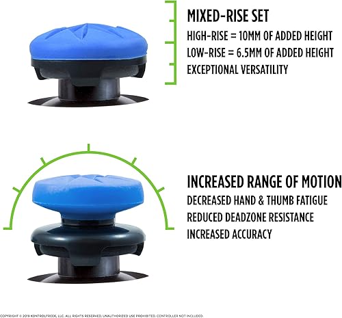 Miniatura 4 de KontrolFreek FPS Freek Edge para Xbox One y Xbox Series X Controller Pulgares de rendimiento 1 convexo de tiro alto 1 convexo de tiro bajo azul