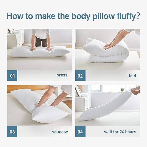 Miniatura 7 de Acanva Almohada corporal esponjosa para adultos y embarazo, suave y larga almohada completa para dormir de lado