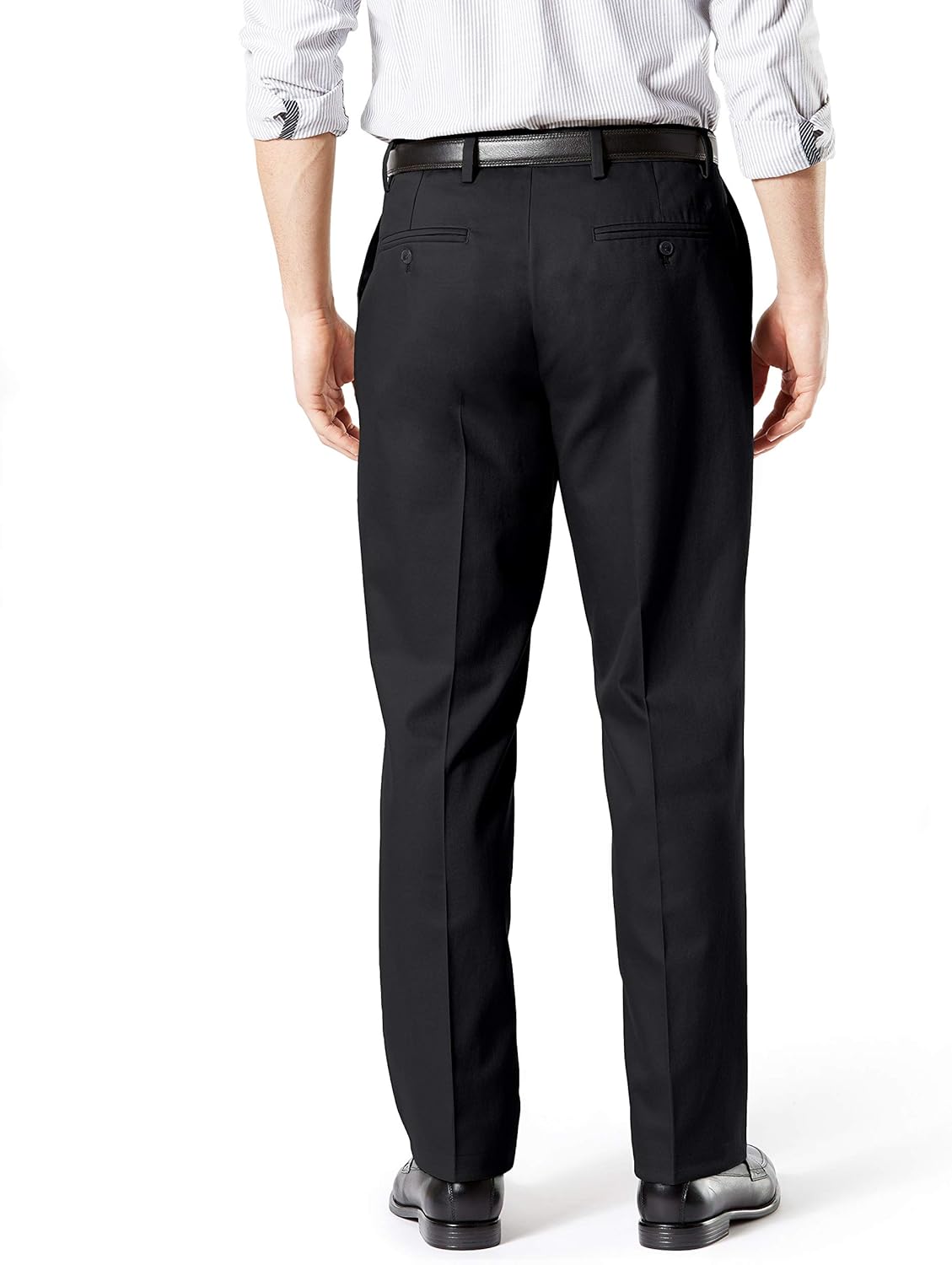 Dockers Men's Classic Fit Signature Khaki Lux Cotton Stretch Pants Standard 30W x 32L Black