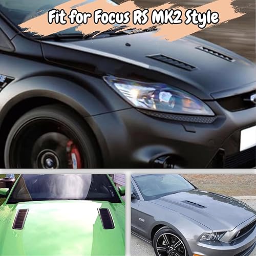 Miniatura 5 de Ventilación de capó, 2 rejillas de ventilación de capó para automóviles, kit universal de ventilación de campana de automóvil, rejillas de