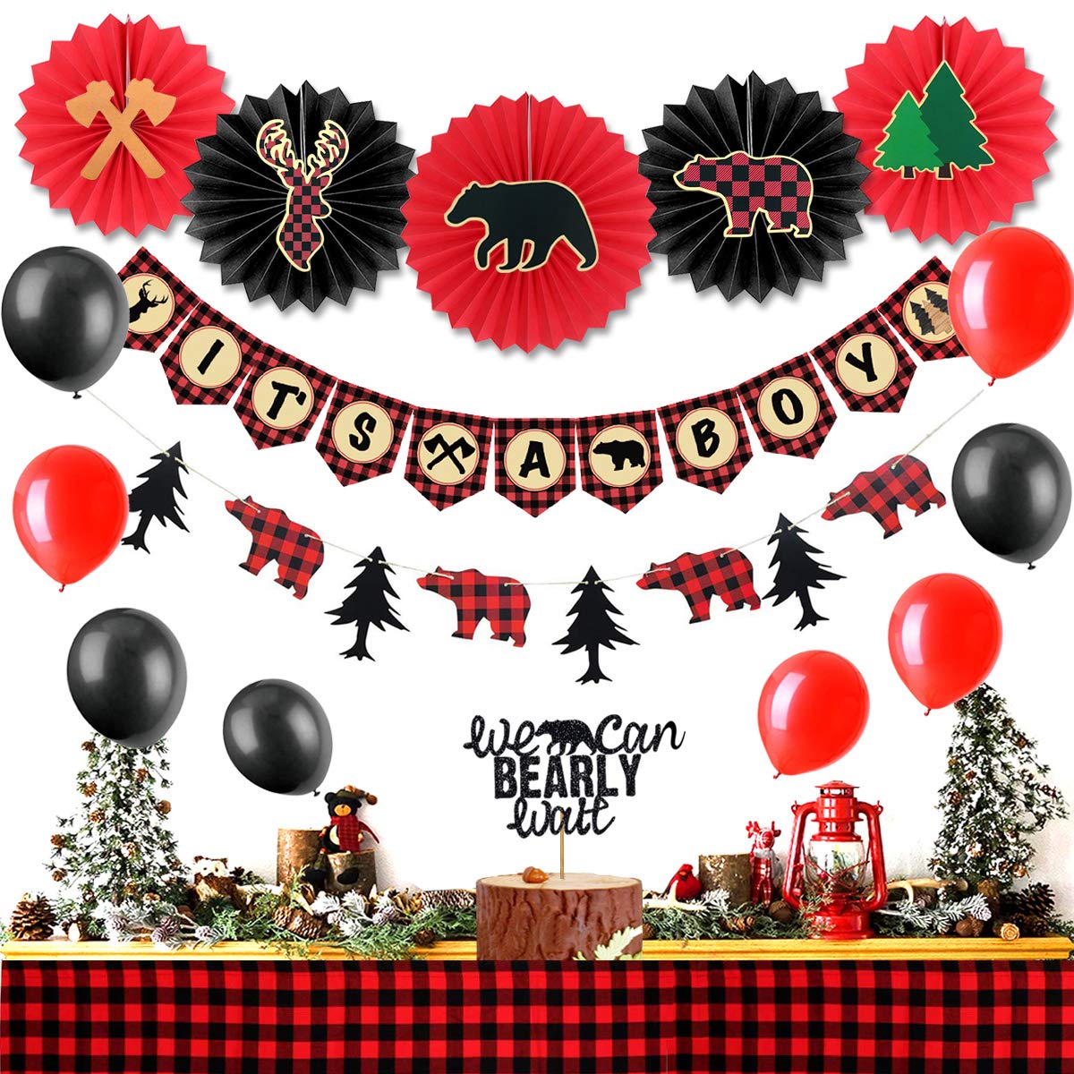 Buy Hombae Lumberjack Baby Shower Decorations Supplies for Boy, Buffalo