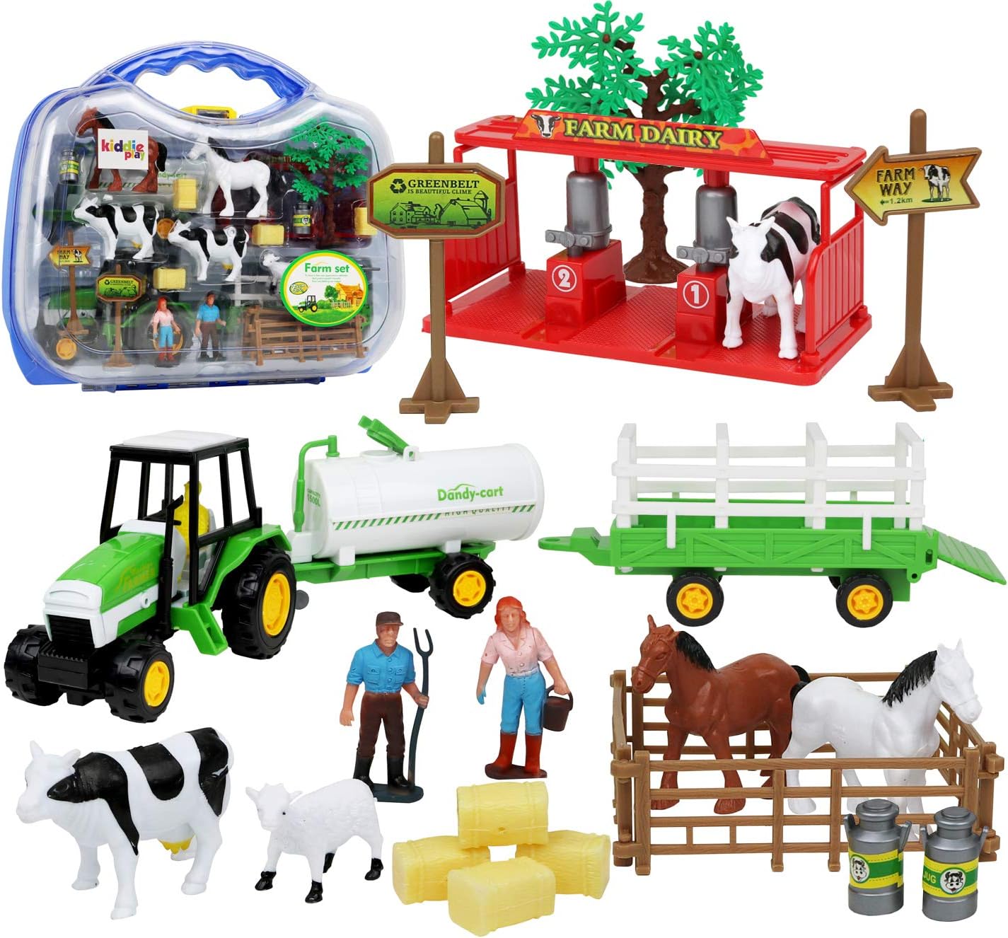 Kiddie PlayFarm Toys Set with Farm Animals for Toddlers (25 pieces)