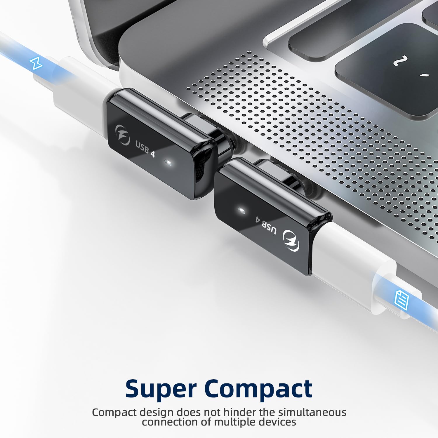 Magnetische USB-C-adapter, 240 W (2 stuks), 90 graden magnetische USB-C- adapter, 24-polig, met PD-snelladen, USB4, 40 Gbit/s, 8K, 60 Hz voor Thunderbolt 3/4, MacBook Pro/Air en andere Type-C-apparaten
