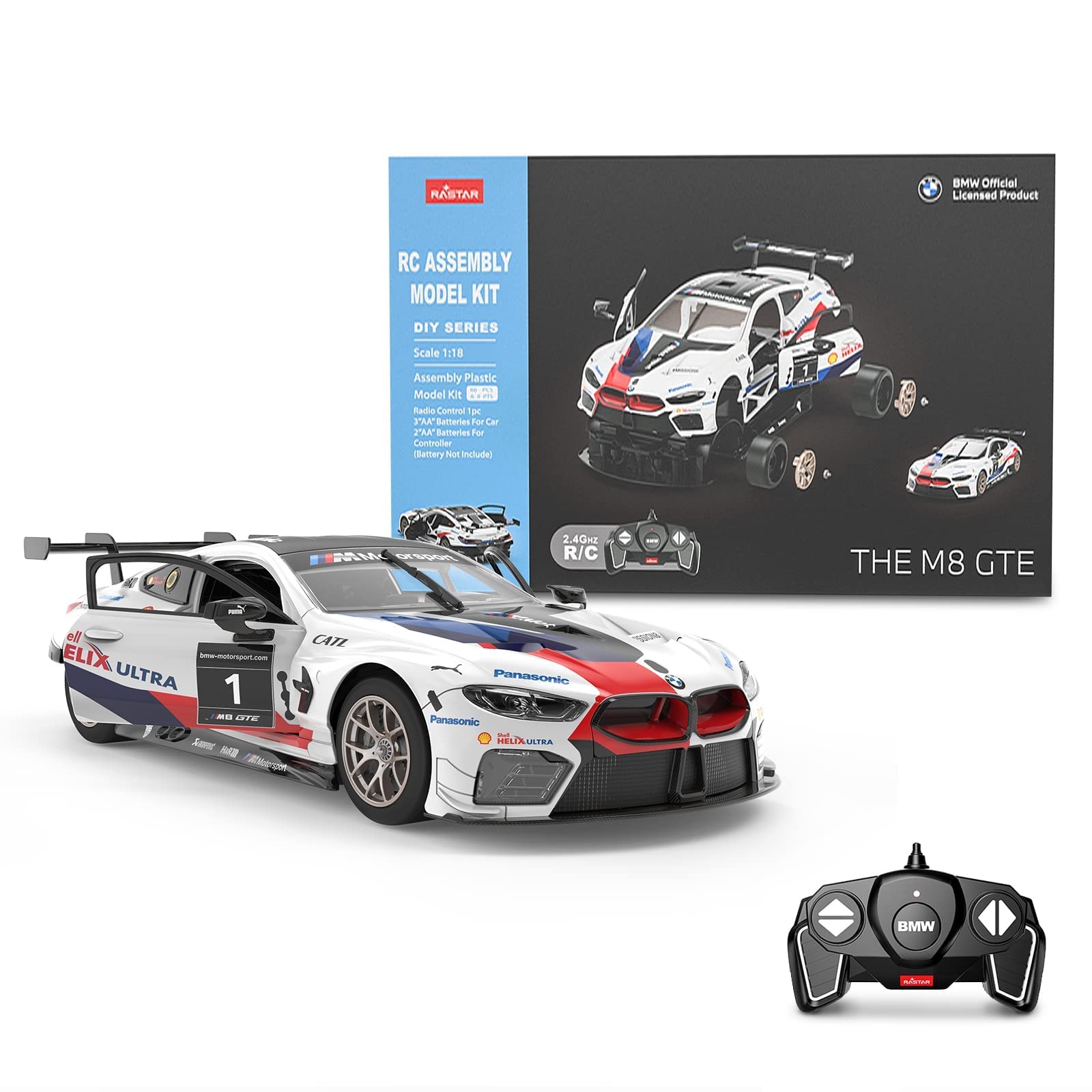 RASTAR 1/18 BMW M8 GTE RC Car Model DIY Kits to Build for Kids and ...