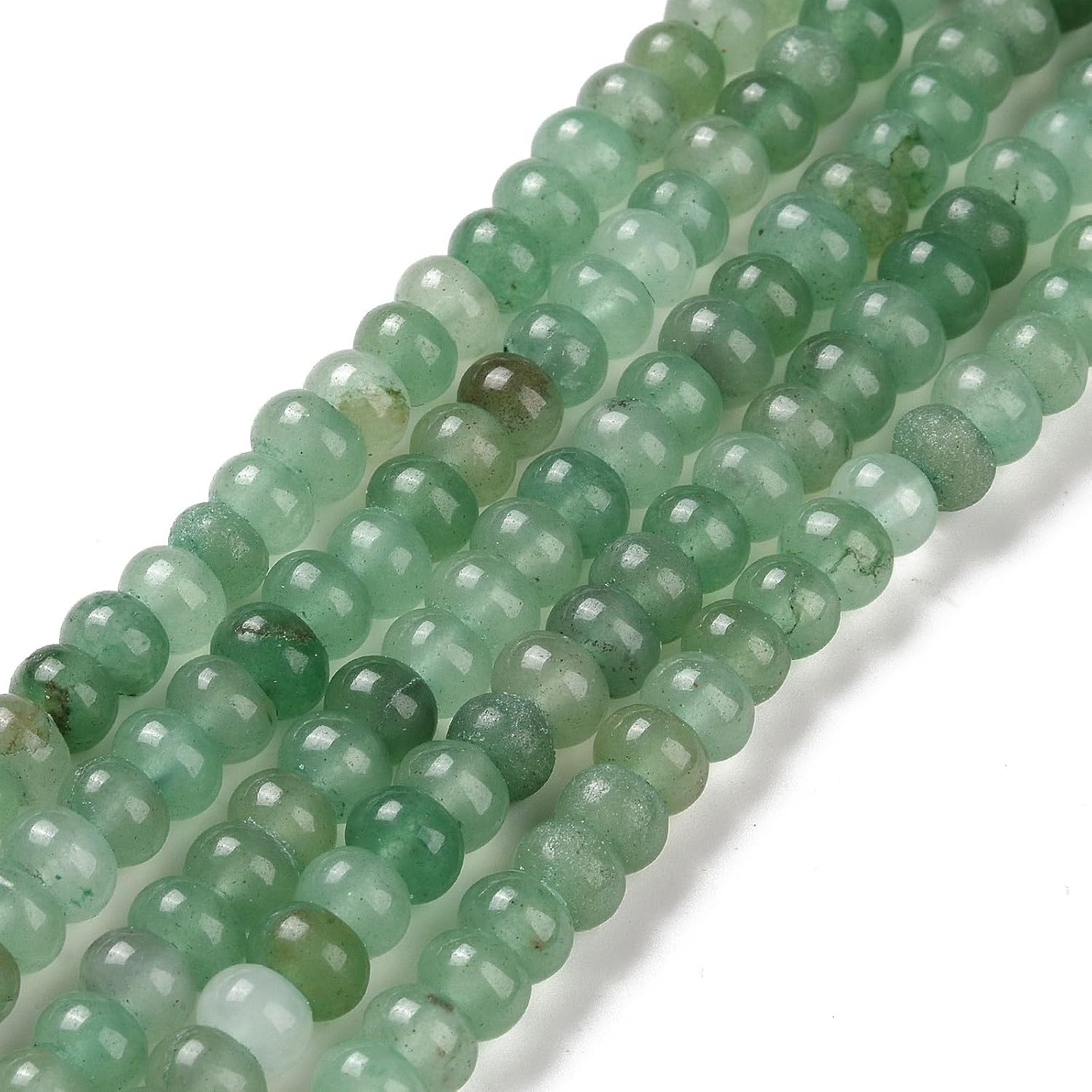LiQunSweet 5 Strands 6mm Natural Green Aventurine Beads Strands Grade AB Rondelle Beads Small Loose Crystal Gemstone Bead for DIY Crafting Accessories