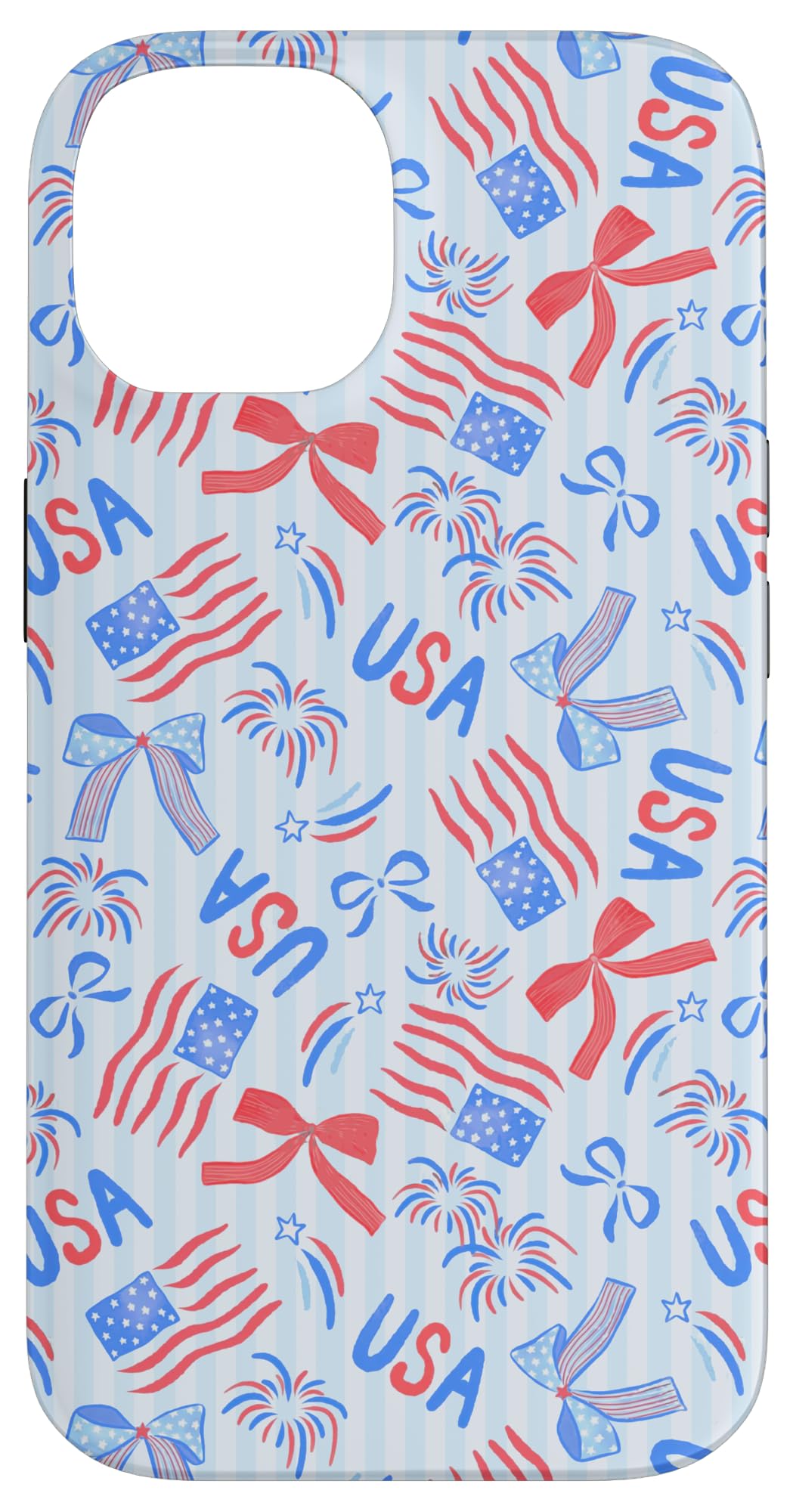 Patriotic Coquette Bows in Red White & Blue 4th of July Case for iPhone 14