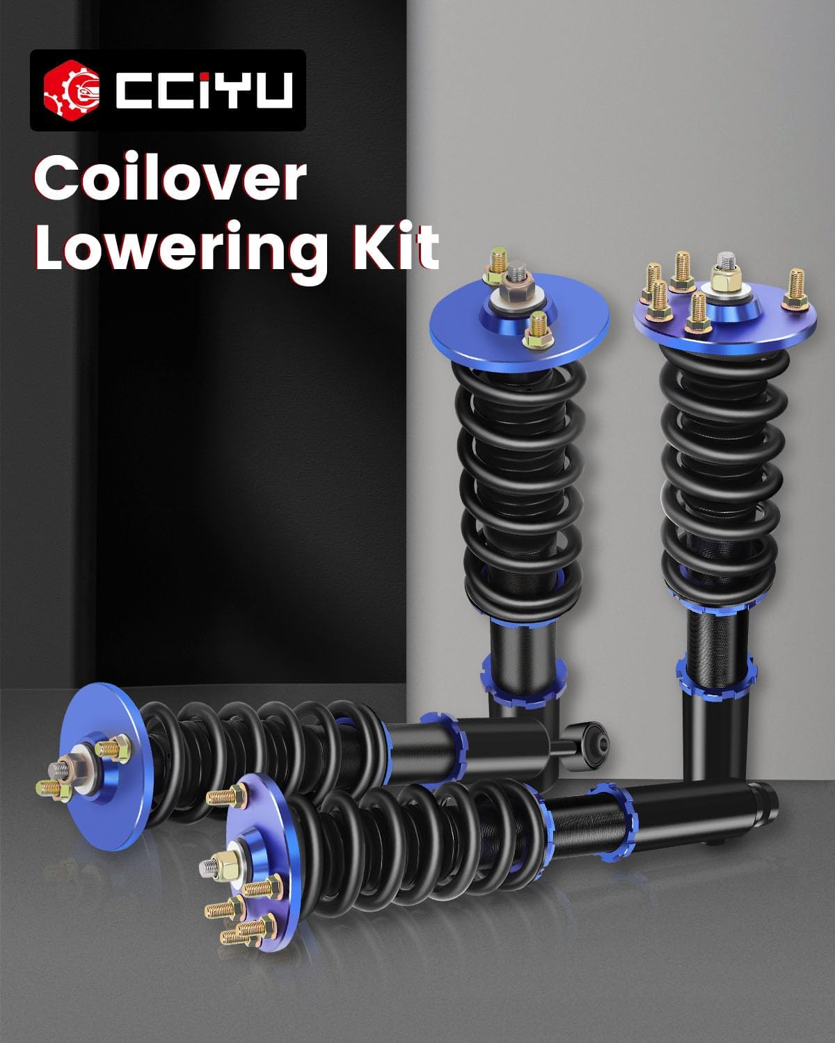 cciyu Coilover Suspension Shock Absorbers Adjustable Coilovers Lowering Kit Fit for 2004-2008 for Acura TSX /2003-2007 for Honda for Accord - Blue