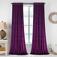 Vista 14 de Roslynwood Cortinas de terciopelo, decoración de hogar, verde azulado, para la sala, opacas y con aislamiento térmico, para comedor, fondo