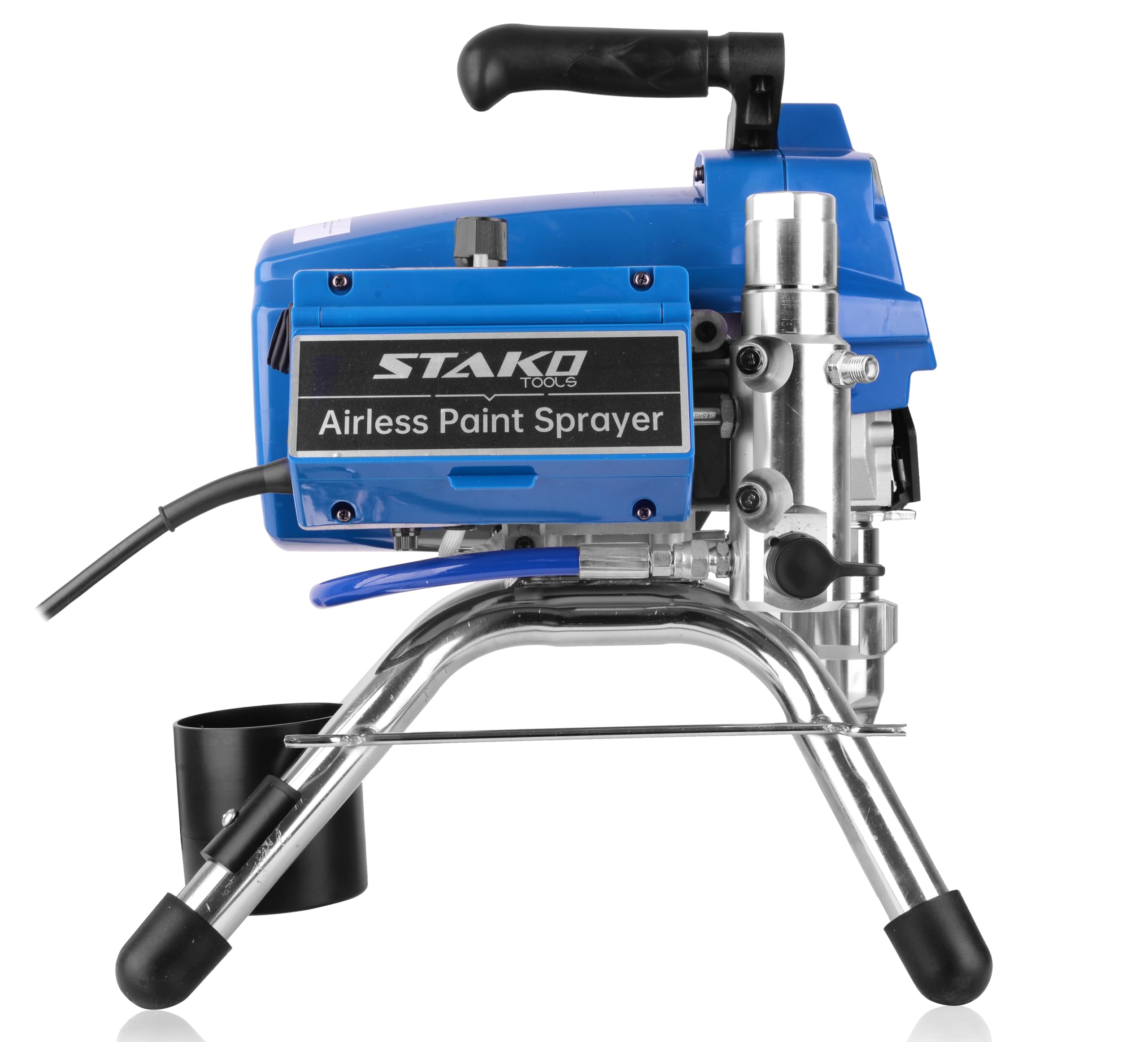 STAKO ST-595PRO Airless Farbspritzgerät 2800 W – 220 bar, 3 L/min – Hydrodynamisches Farbsprühsystem für 30.000 m²/J – Spritzpistole + 15 m Schlauch + Verlängerung – Für Innen & Außen, Wasser-/Lösemit
